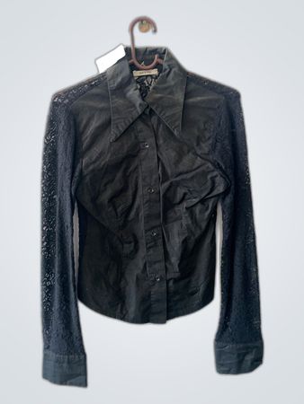 EXTYN Black Lace Trimmed Shirt