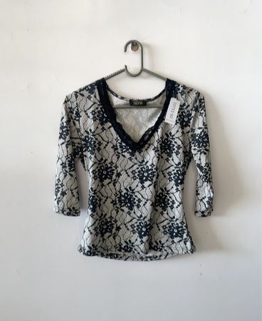 Sepia Lace Trim Blouse