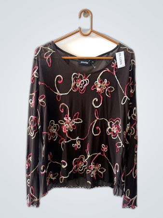 Brown Floral Blouse