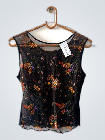Sheer Floral Embroidered Top