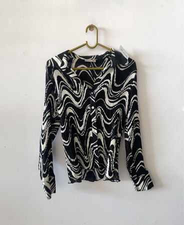 Wallis Black and White Patterned Blouse