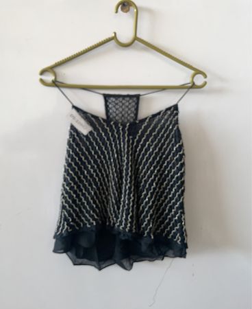 Black and Silver Sequined Top