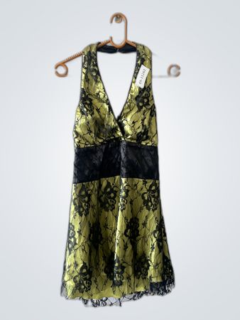 Green and Black Floral Dress
