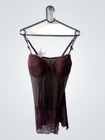 Burgundy Lace Trim Camisole Top