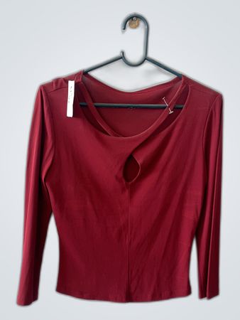 Red Long-Sleeve Top