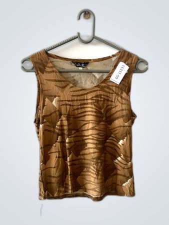Brown Patterned Tank Top