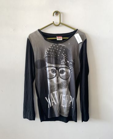 YIGGA Cat Graphic Long Sleeve Shirt