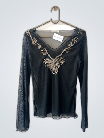 Black Embroidered Top