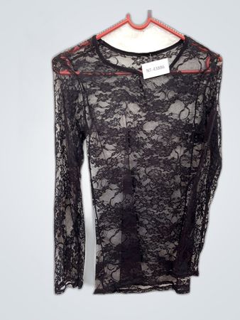 Black Lace Long-Sleeve Top