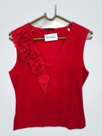 Sisley Red Ruffled Top