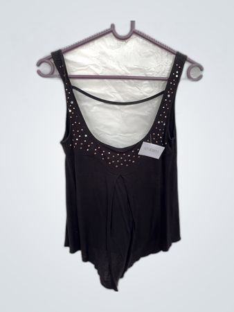 Black Tank Top with Rhinestones