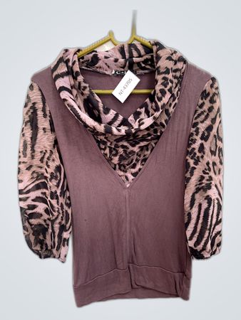 C&H Pink and Purple Animal Print Sweater