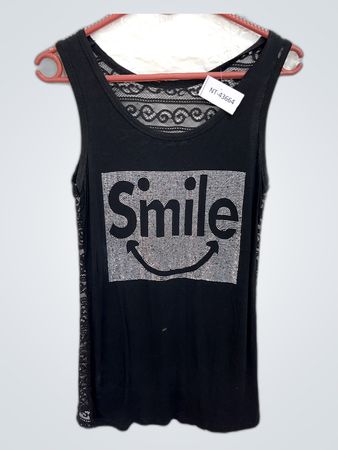 Black Tank Top with Smile Design