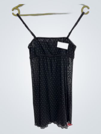 Black Sheer Polka Dot Dress