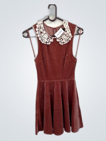 Dotti Red Lace Trim Dress