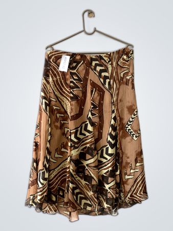 Brown Patterned Skirt