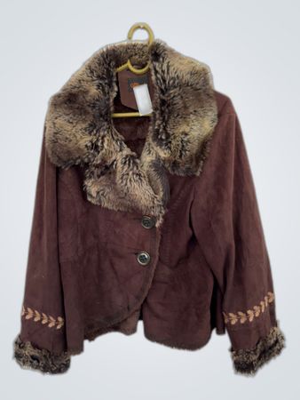 Brown Fur-Trimmed Coat