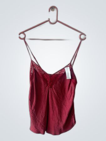 Red Lace-Trimmed Camisole
