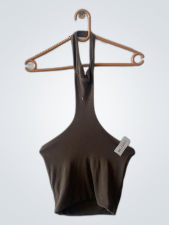 Brown Halter Neck Bodysuit