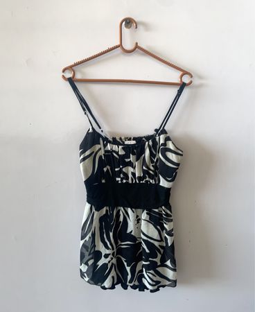 Black and White Floral Romper