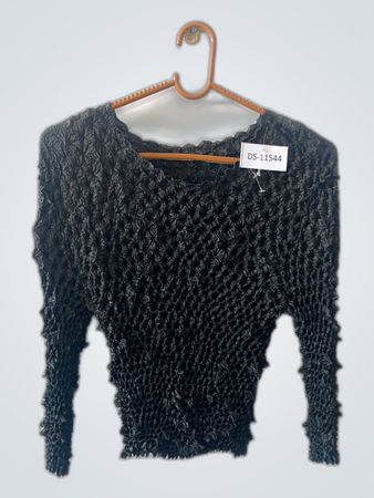 Textured Black Knit Sweater