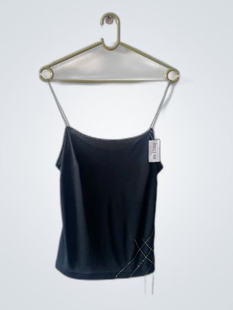 Black Top with Beaded Details