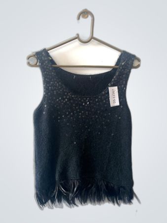 Sequined Knit Vest