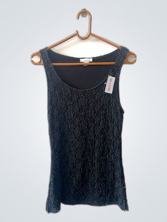 Amissa Black Lace Tank Top