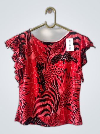 Red Animal Print Top