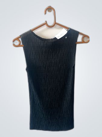 Black Ribbed Tank Top