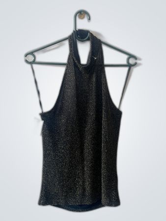 Zara Black Sequined Halter Camisole