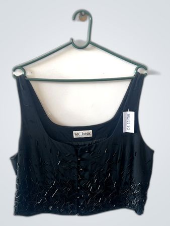 Nic Janik Black Beaded Top