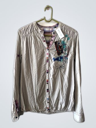 Gray Embroidered Blouse