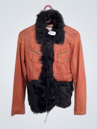 Vera Pelle Leather Jacket with Fur Trim