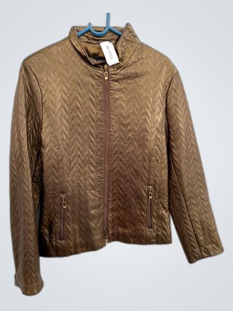 Diana Gallesi Metallic Gold Quilted Jacket
