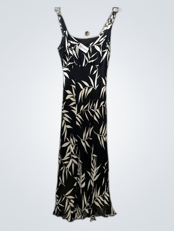 Black and White Leaf Pattern Dress