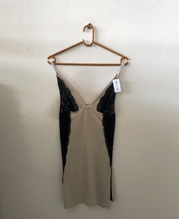Lace-Trimmed Slip Dress