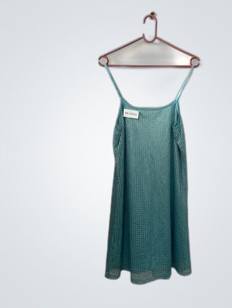 Teal Knit Spaghetti Strap Dress