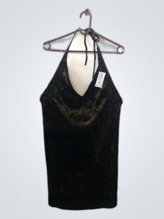 Black Velvet Halter Neck Dress