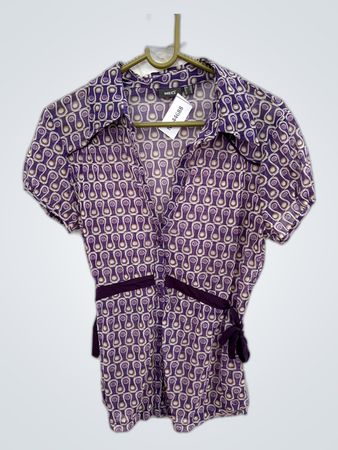 MEXX Blouse with Purple and Beige Pattern