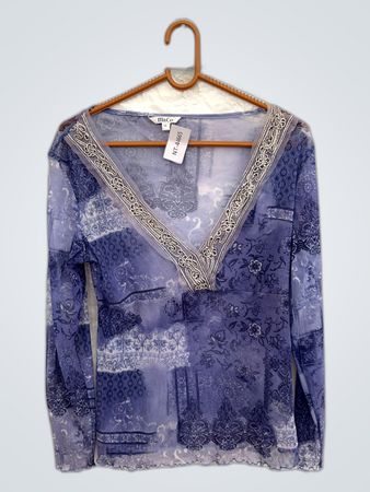 M&Co Blue Floral Blouse