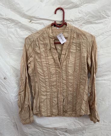 Jake*s Beige Striped Long-Sleeve Shirt