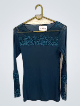 Blue Lace Trim Top