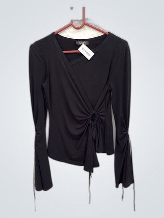 LOFT Black Wrap Top