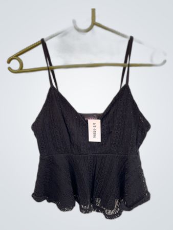 Revamped Black Lace Crop Camisole