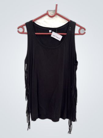 Black Fringe Tank Top