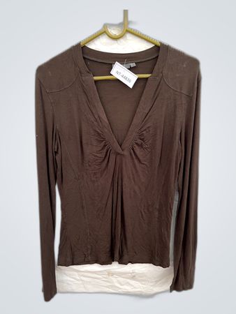Brown Long-Sleeve Top