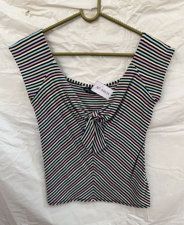 Striped Tie-Front Top