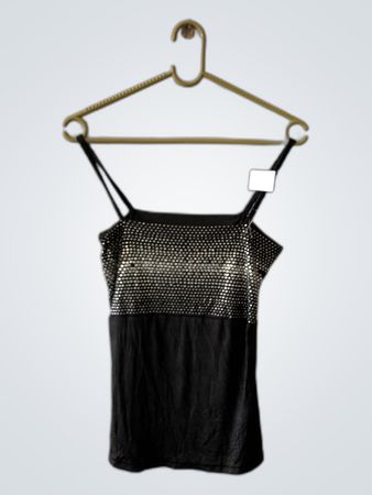 Black Sequined Tank Top
