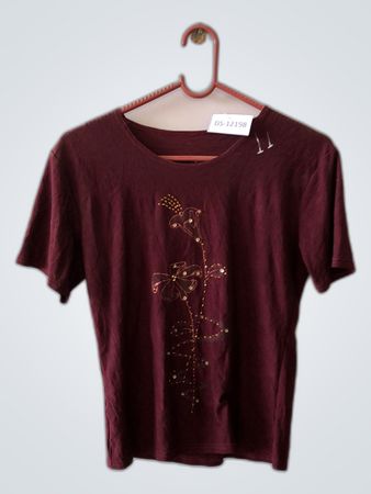 Maroon Embellished T-Shirt